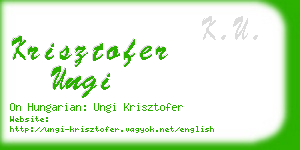 krisztofer ungi business card